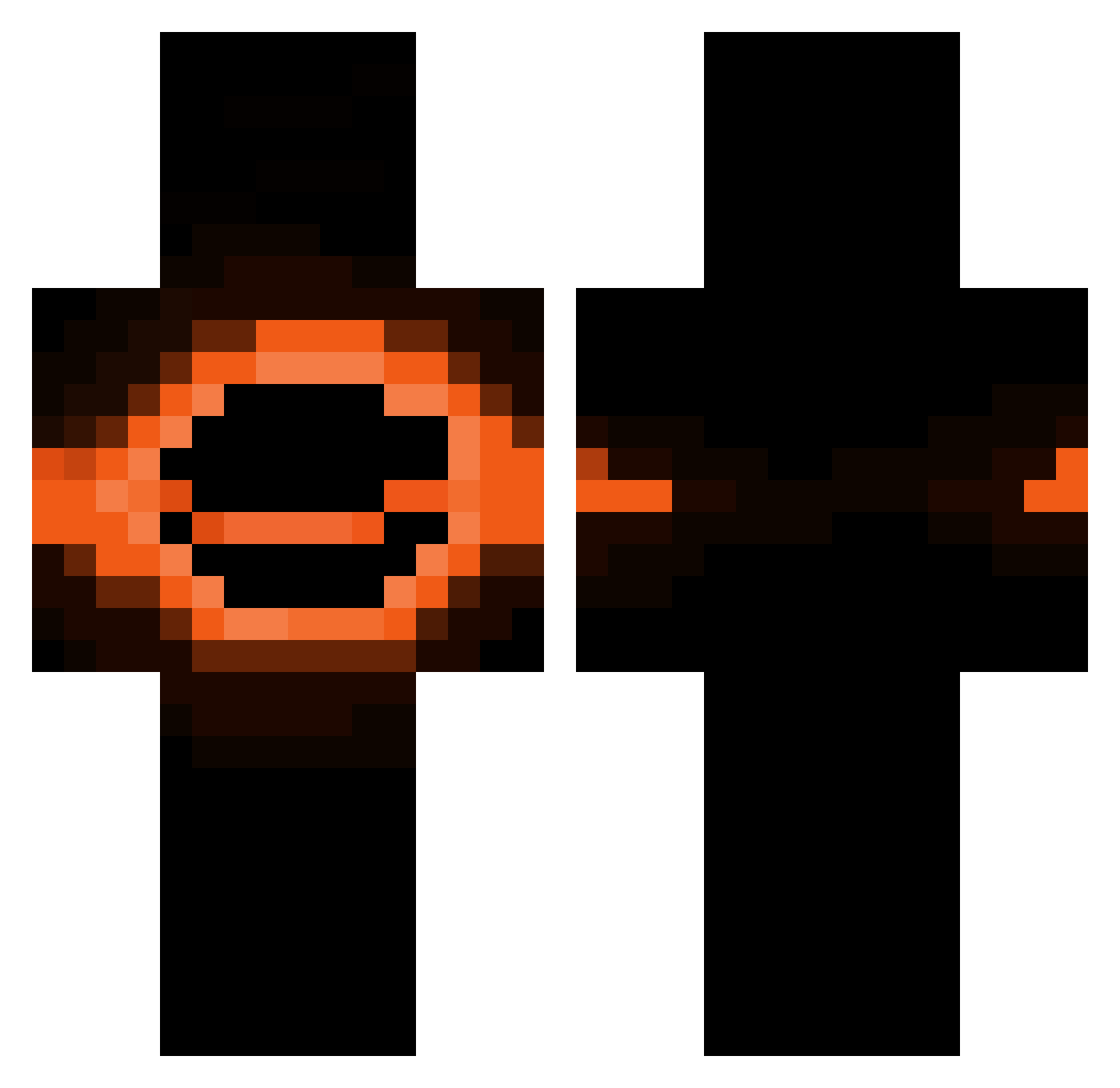 dyyes Minecraft skin, front and back view