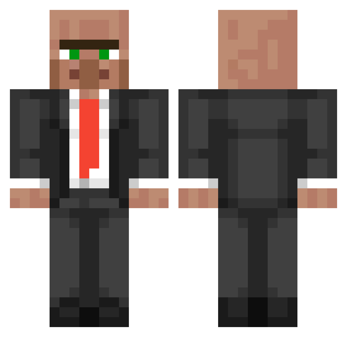 xLukson Minecraft skin, front and back view