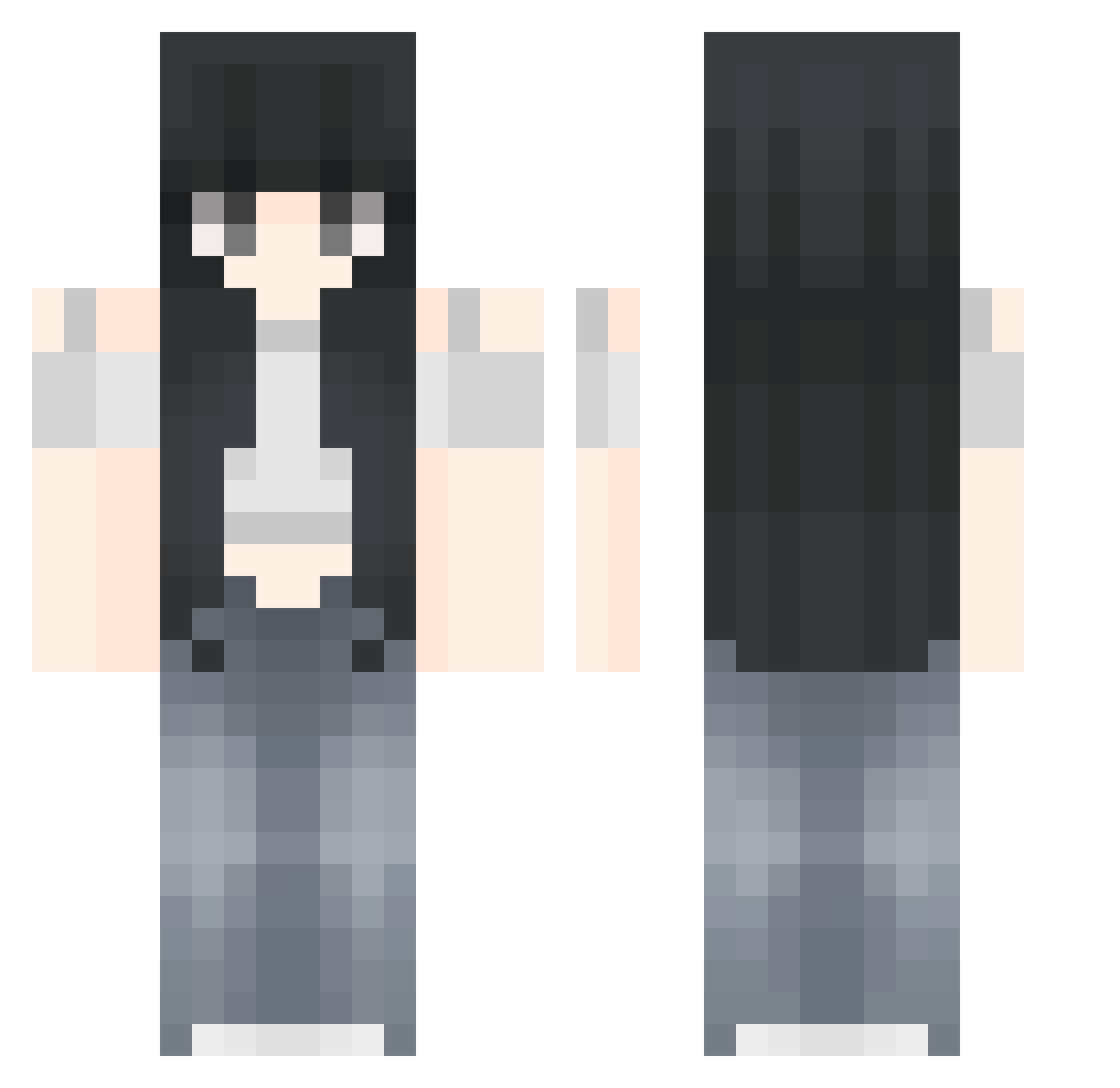 YummyKiwis Minecraft skin, front and back view