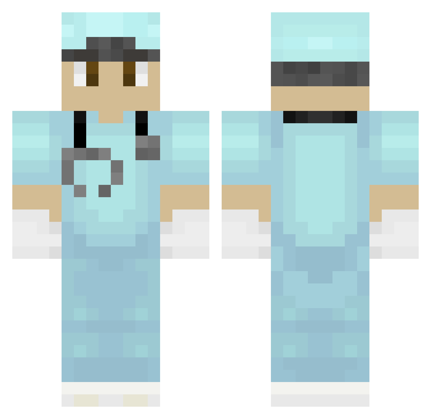 hematocyte Minecraft skin, front and back view