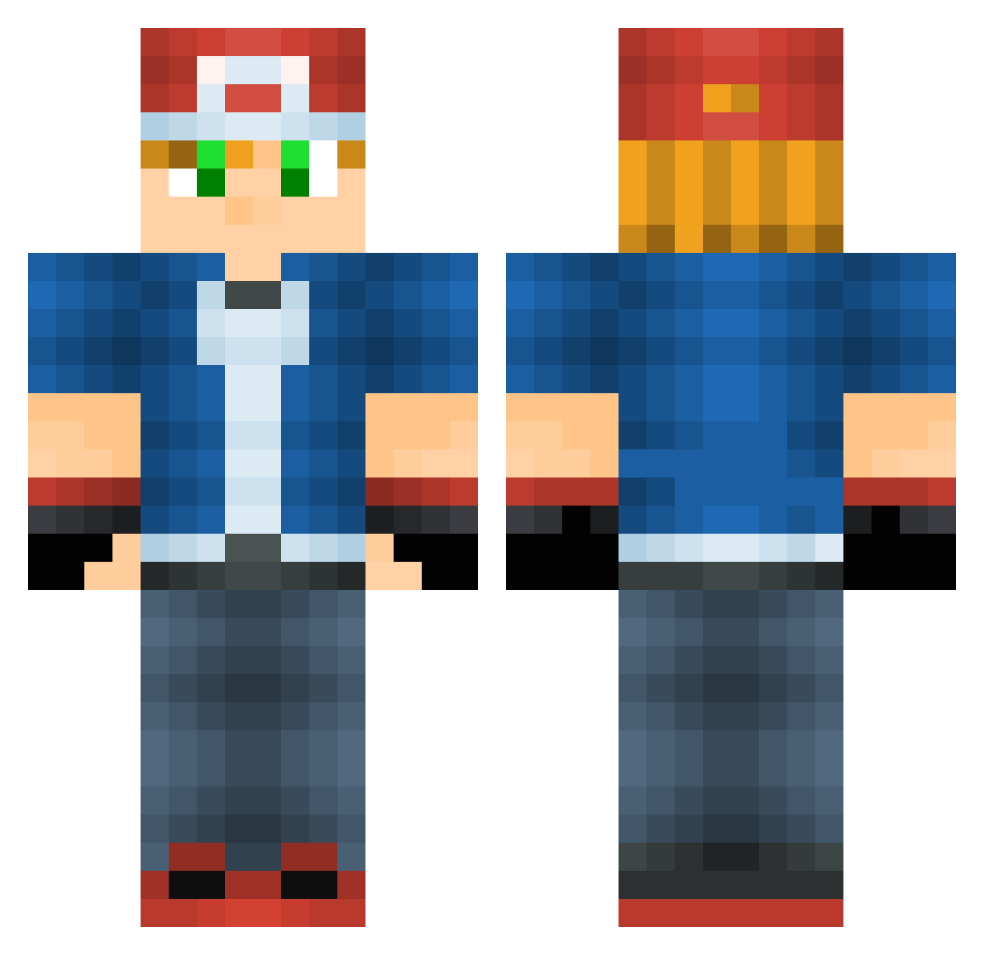 VI0TT0 Minecraft skin, front and back view