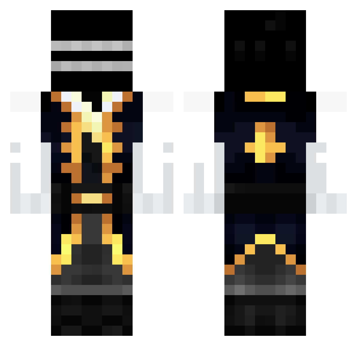 FunkyMom3nt Minecraft skin, front and back view