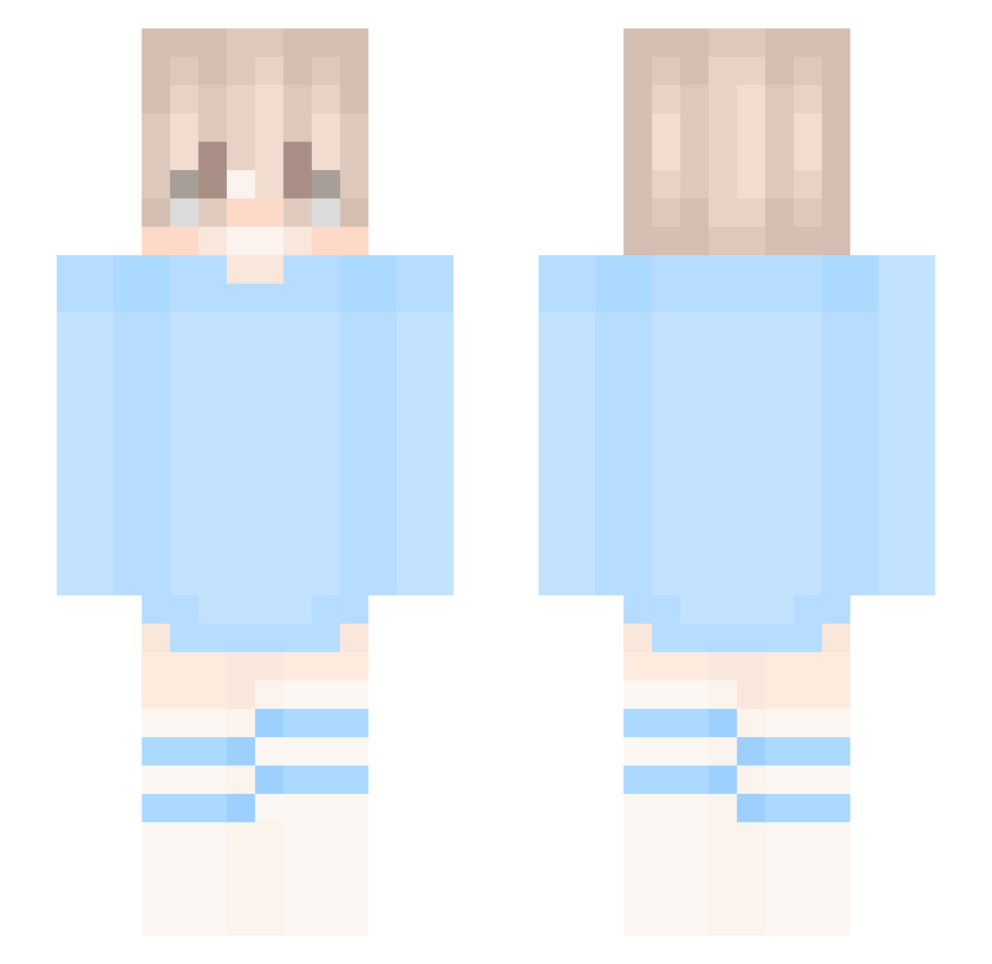 Player597 Minecraft skin, front and back view