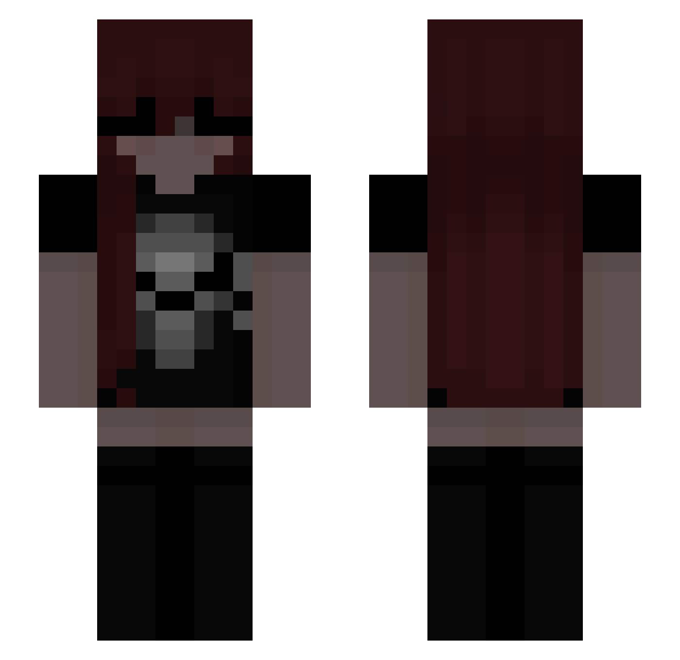 S1N1ST3RR Minecraft skin, front and back view