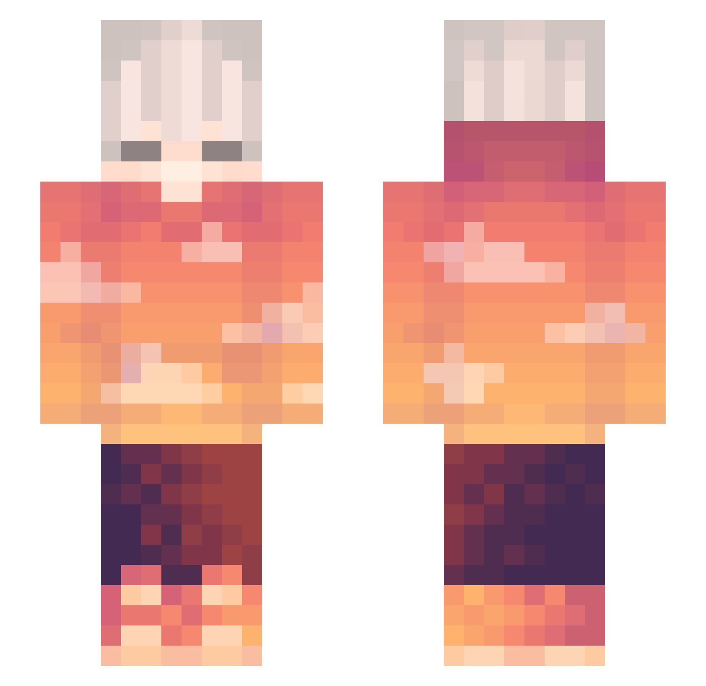 Itsuky4869 Minecraft skin, front and back view