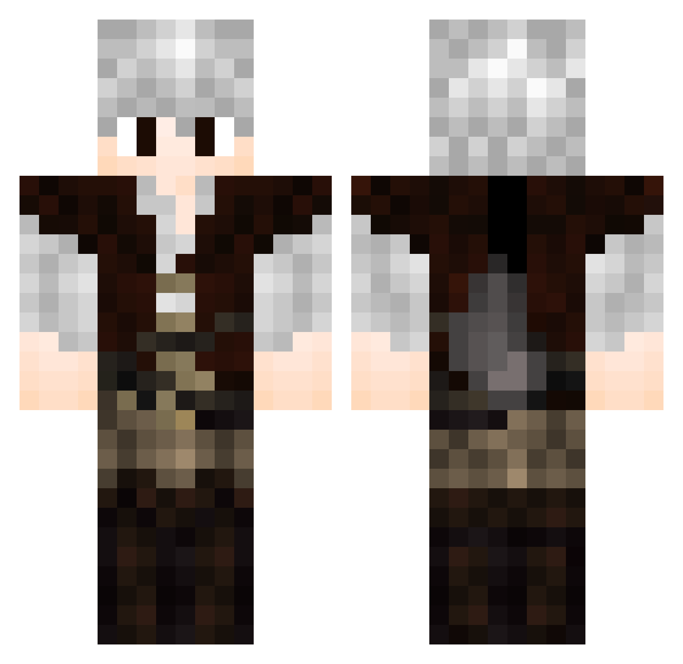 Slyniss Minecraft skin, front and back view