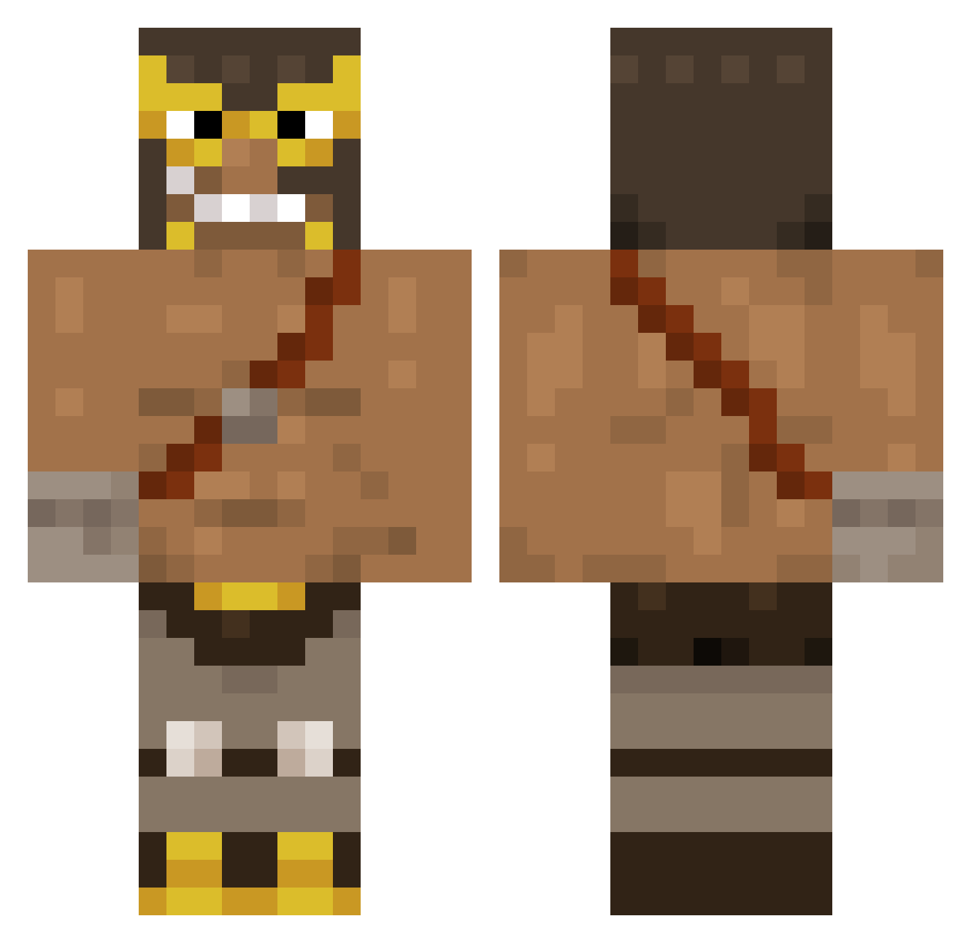 xxpopxx Minecraft skin, front and back view