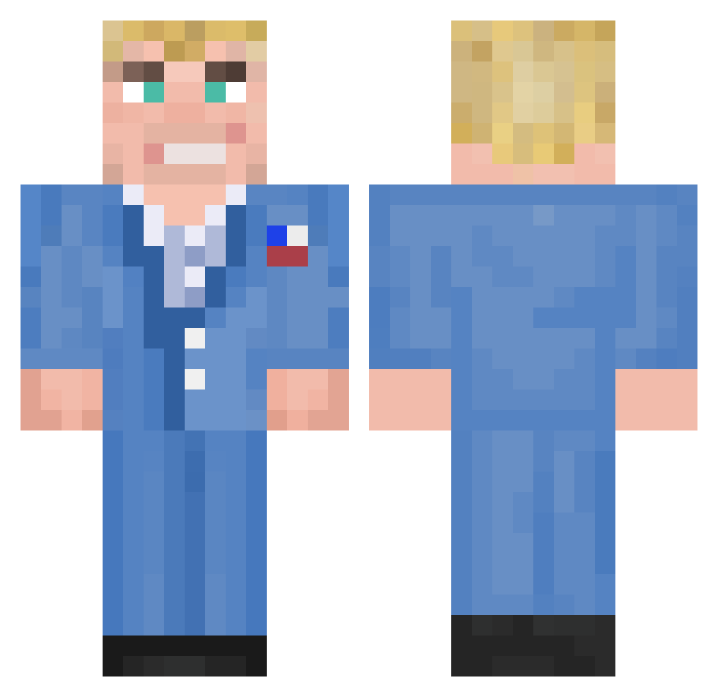 modminer05 Minecraft skin, front and back view
