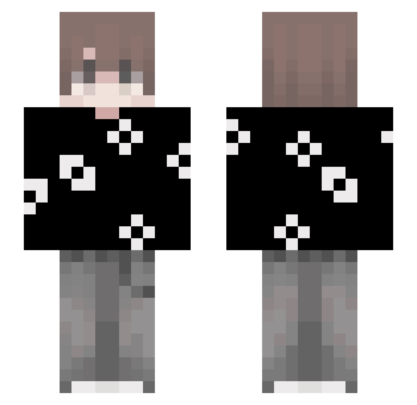 MxodzFaded Minecraft skin, front and back view