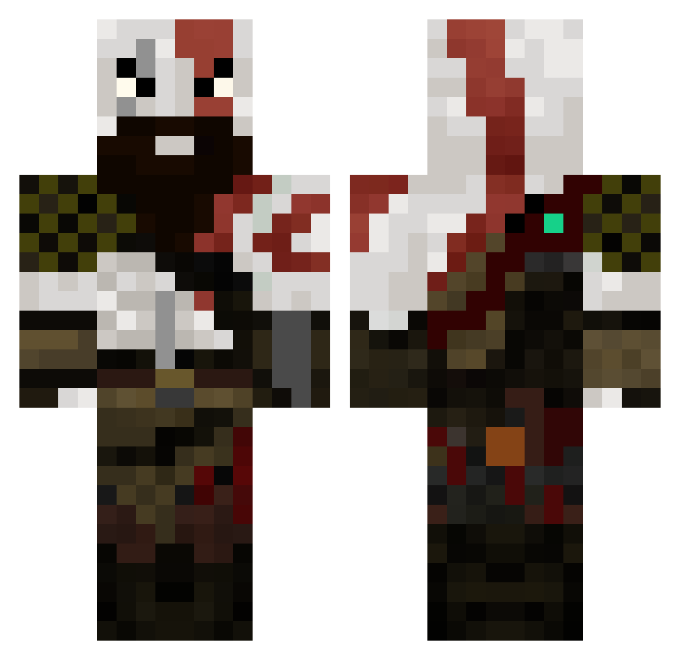 Bawheed Minecraft skin, front and back view