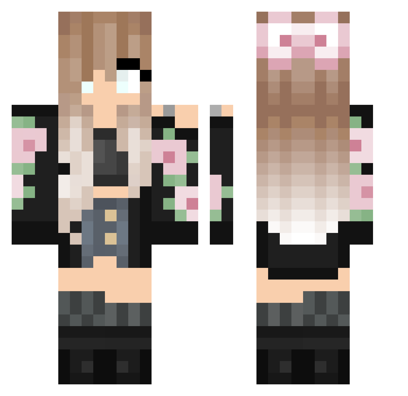 Coleus Minecraft skin, front and back view