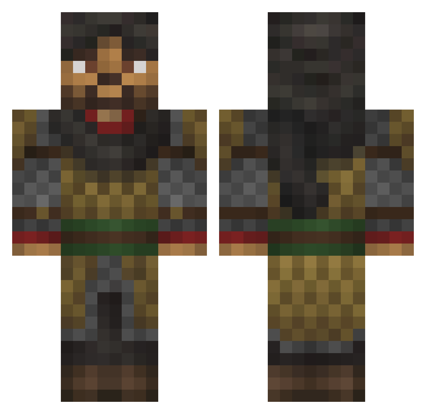 Achilles_VG Minecraft skin, front and back view