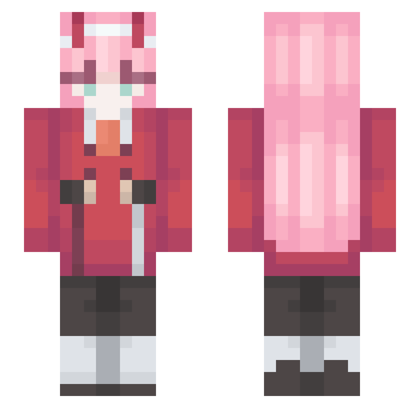 mineRichard Minecraft skin, front and back view