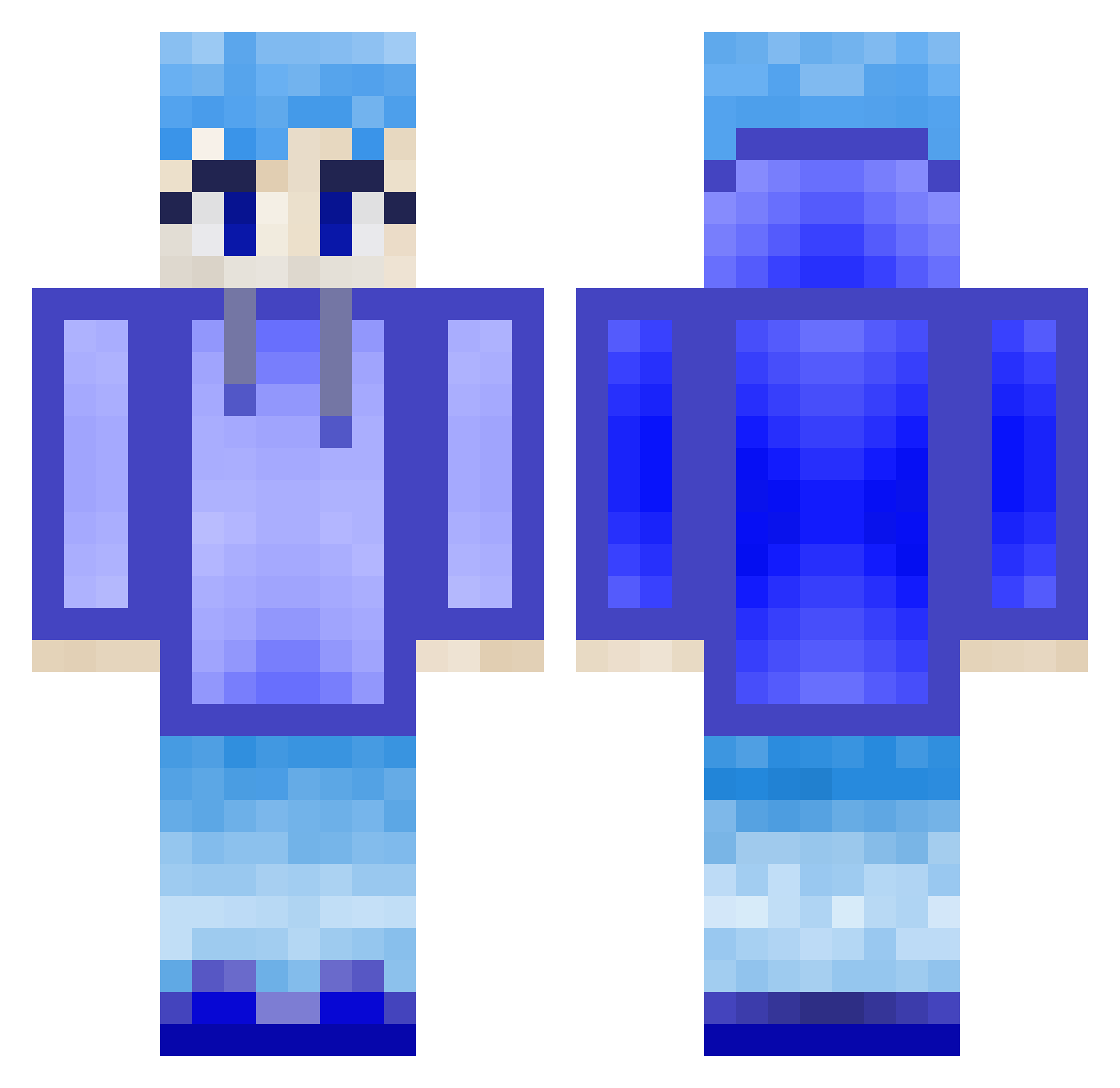 Xboygaming Minecraft skin, front and back view