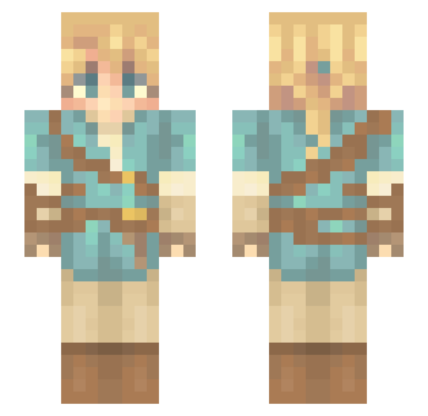 ddarkemerald Minecraft skin, front and back view