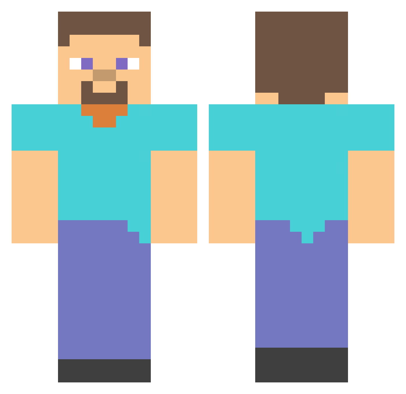 Sarmalozaur Minecraft skin, front and back view