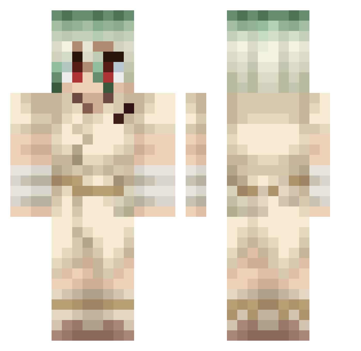 Mage1lan Minecraft skin, front and back view