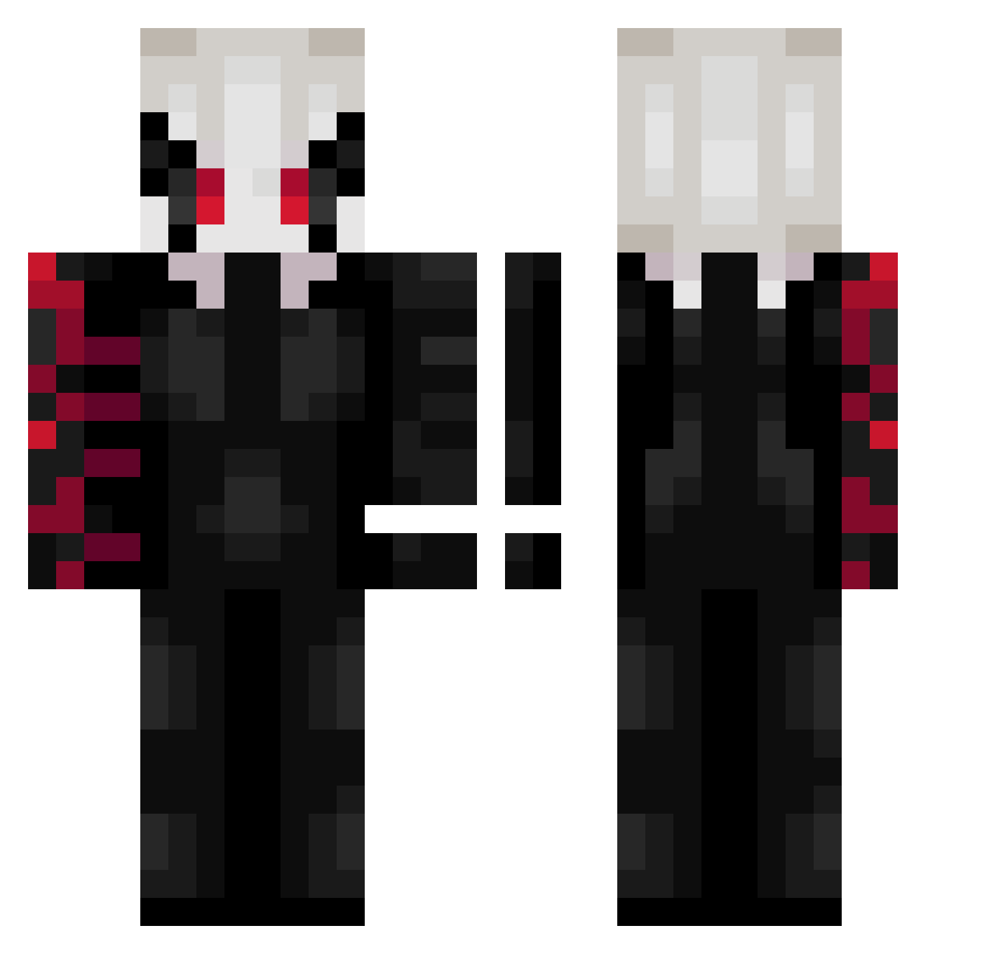 NameK932 Minecraft skin, front and back view