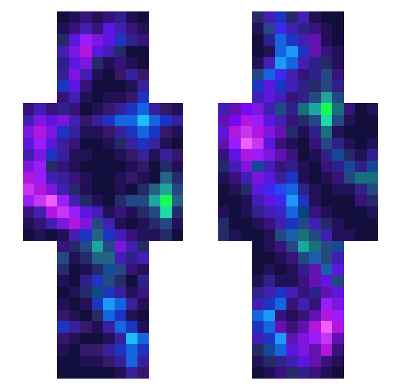 ReUpwelling Minecraft skin, front and back view