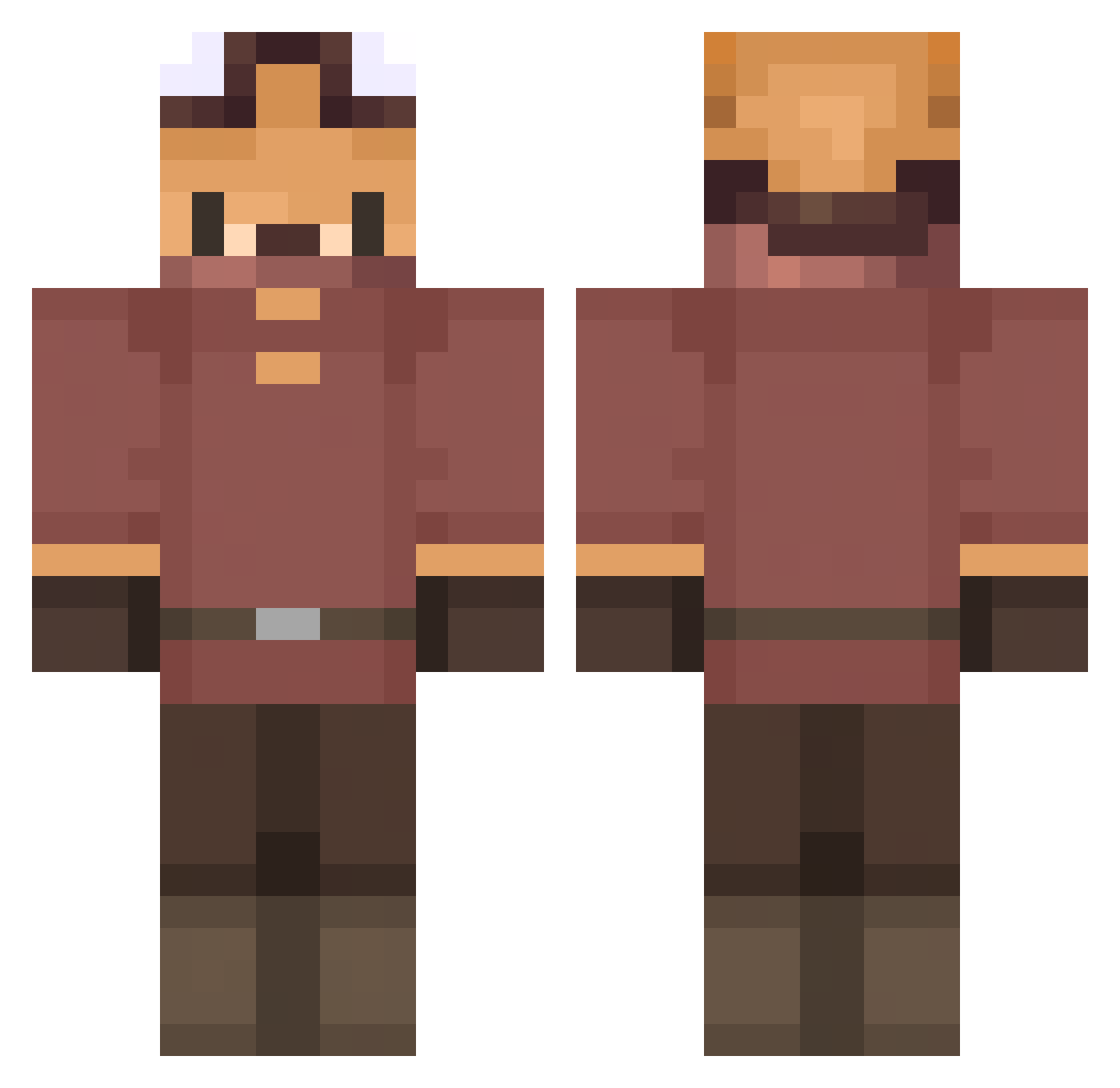 xlNatus Minecraft skin, front and back view