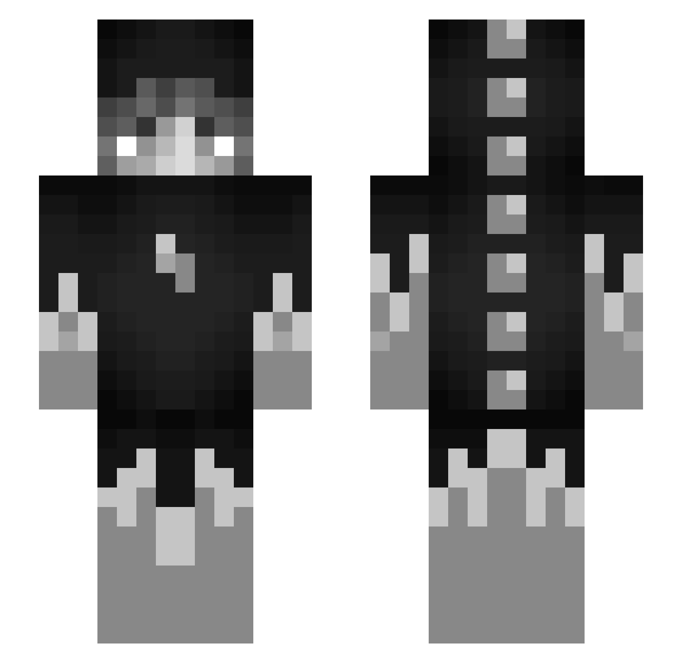 vouce Minecraft skin, front and back view