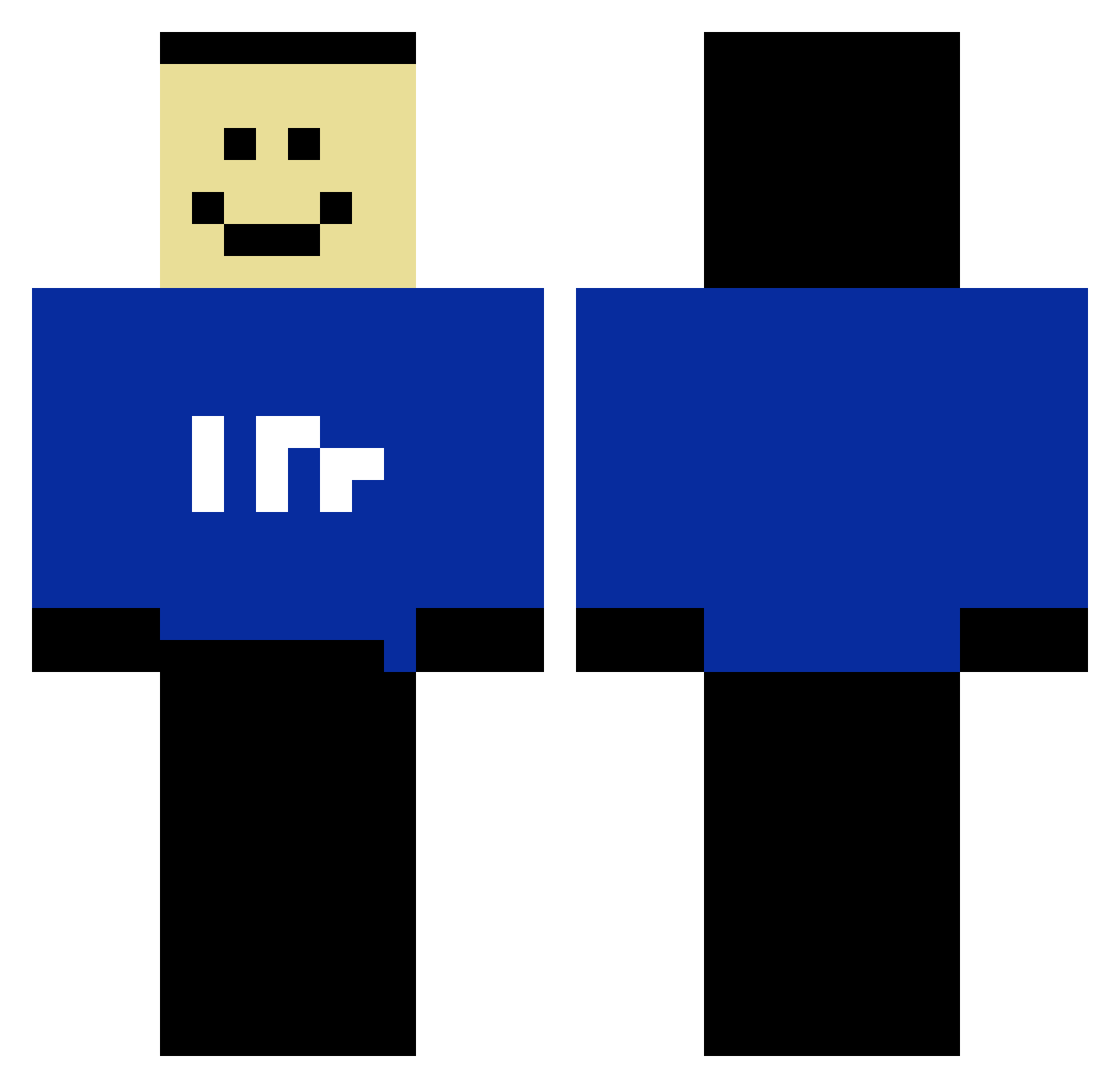 Rare_bame Minecraft skin, front and back view