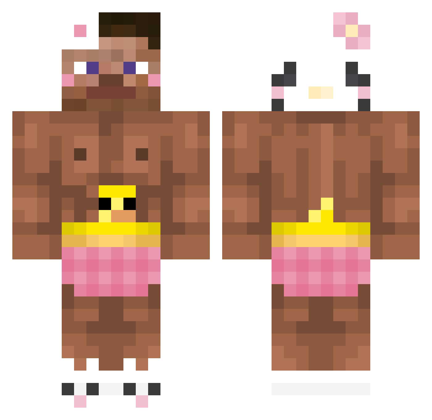 Heann23 Minecraft skin, front and back view