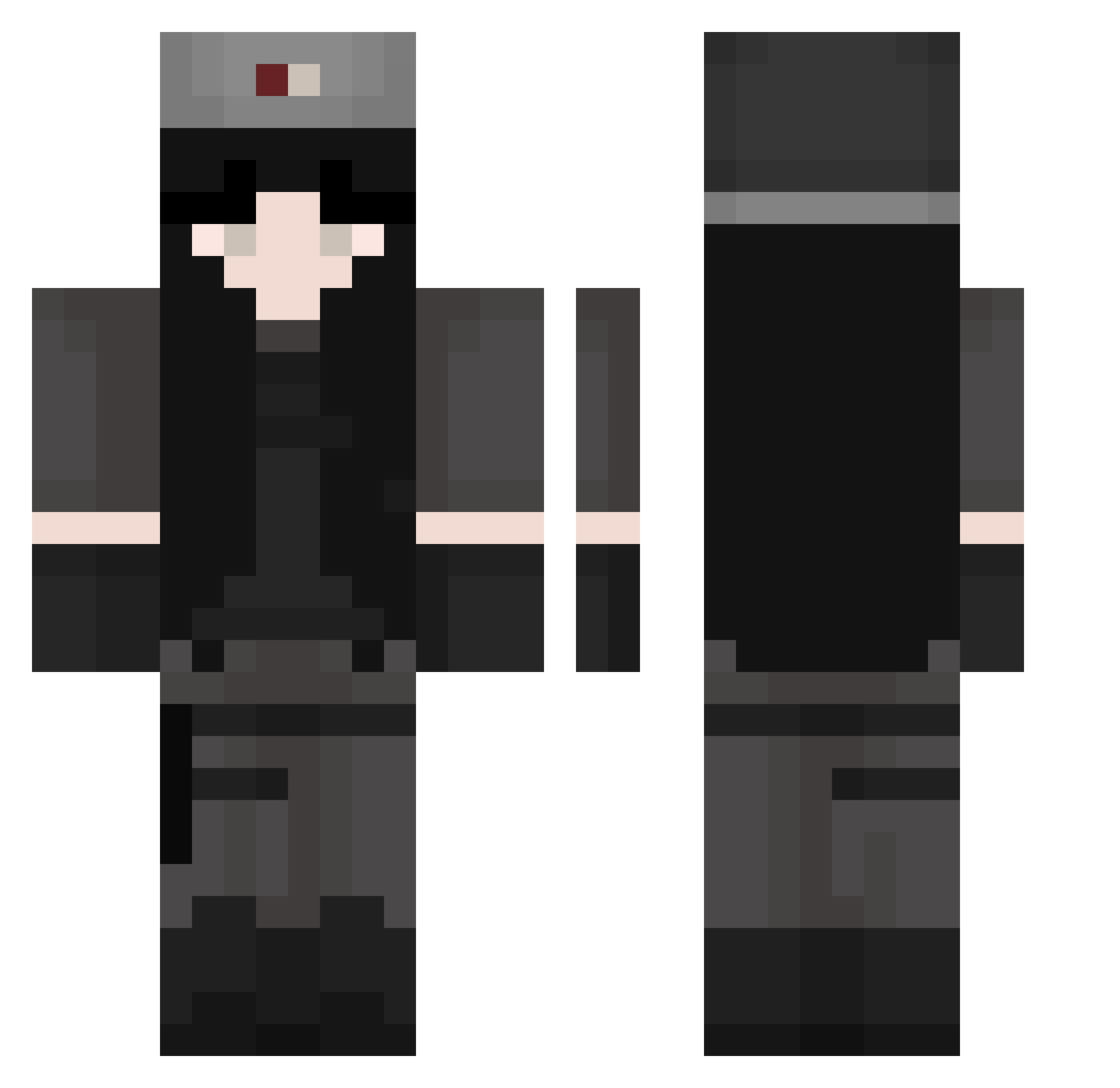 StrumpyGeek Minecraft skin, front and back view