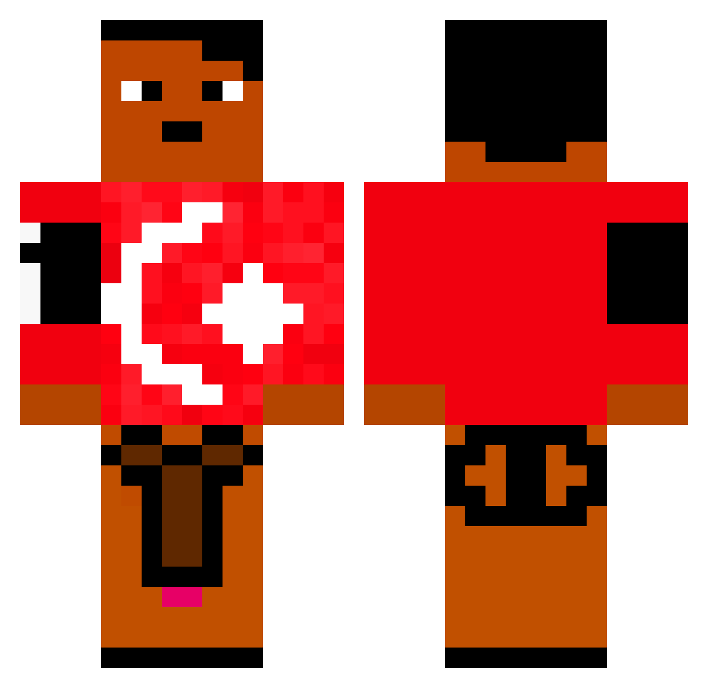 Banause21 Minecraft skin, front and back view