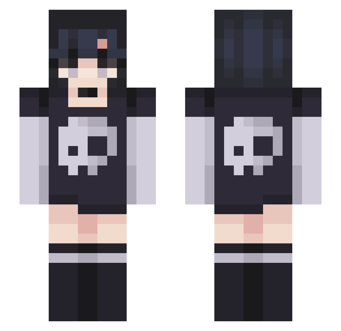 Rivurr Minecraft skin, front and back view