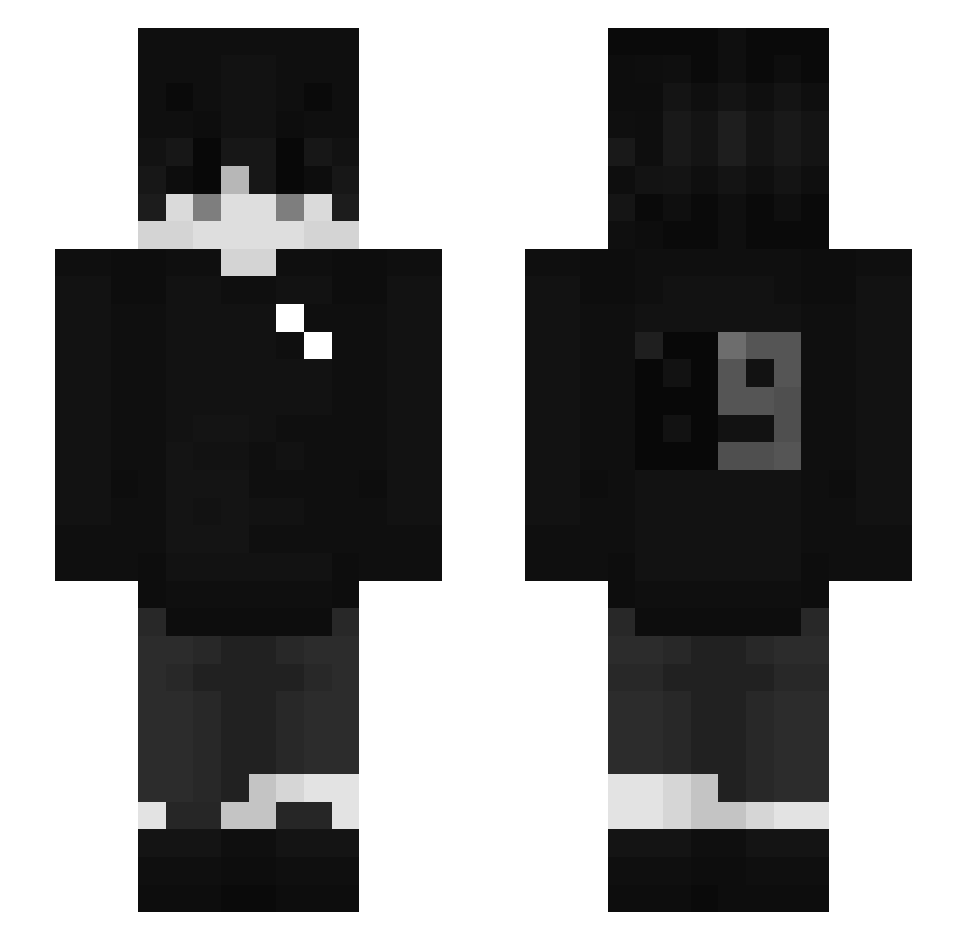 XD1ark Minecraft skin, front and back view
