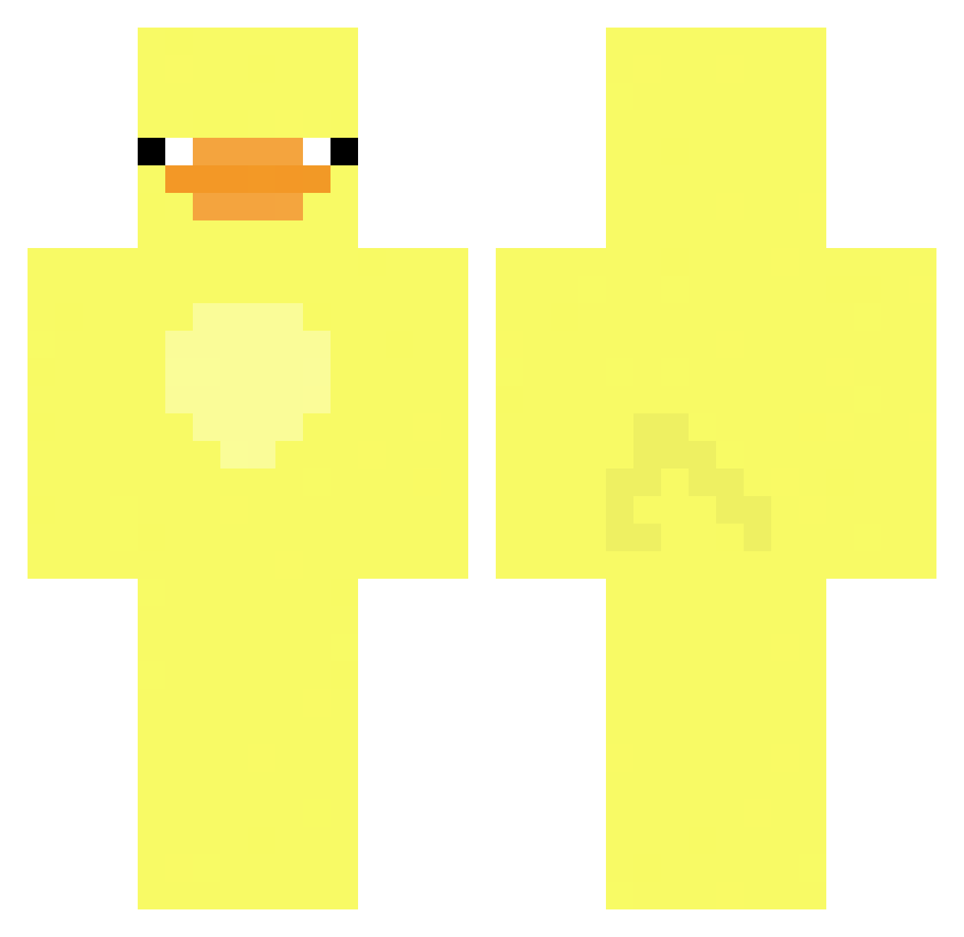 Sethoski Minecraft skin, front and back view