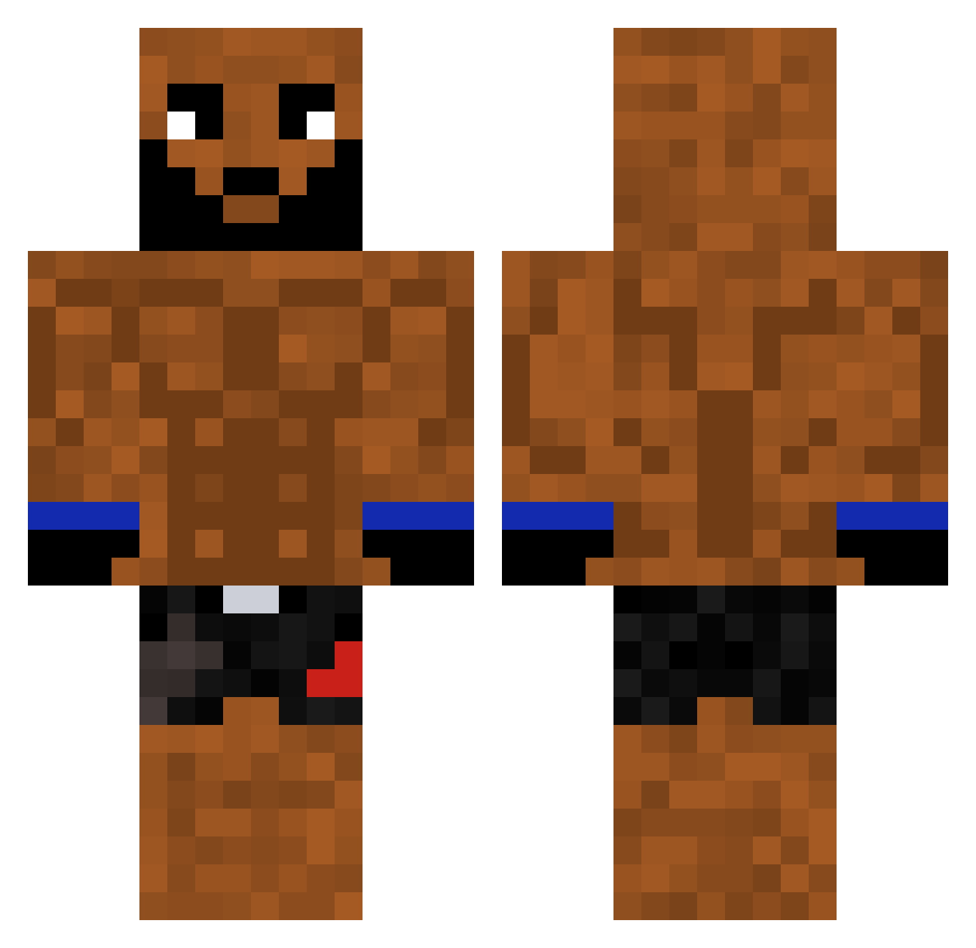 BIGDOTI Minecraft skin, front and back view