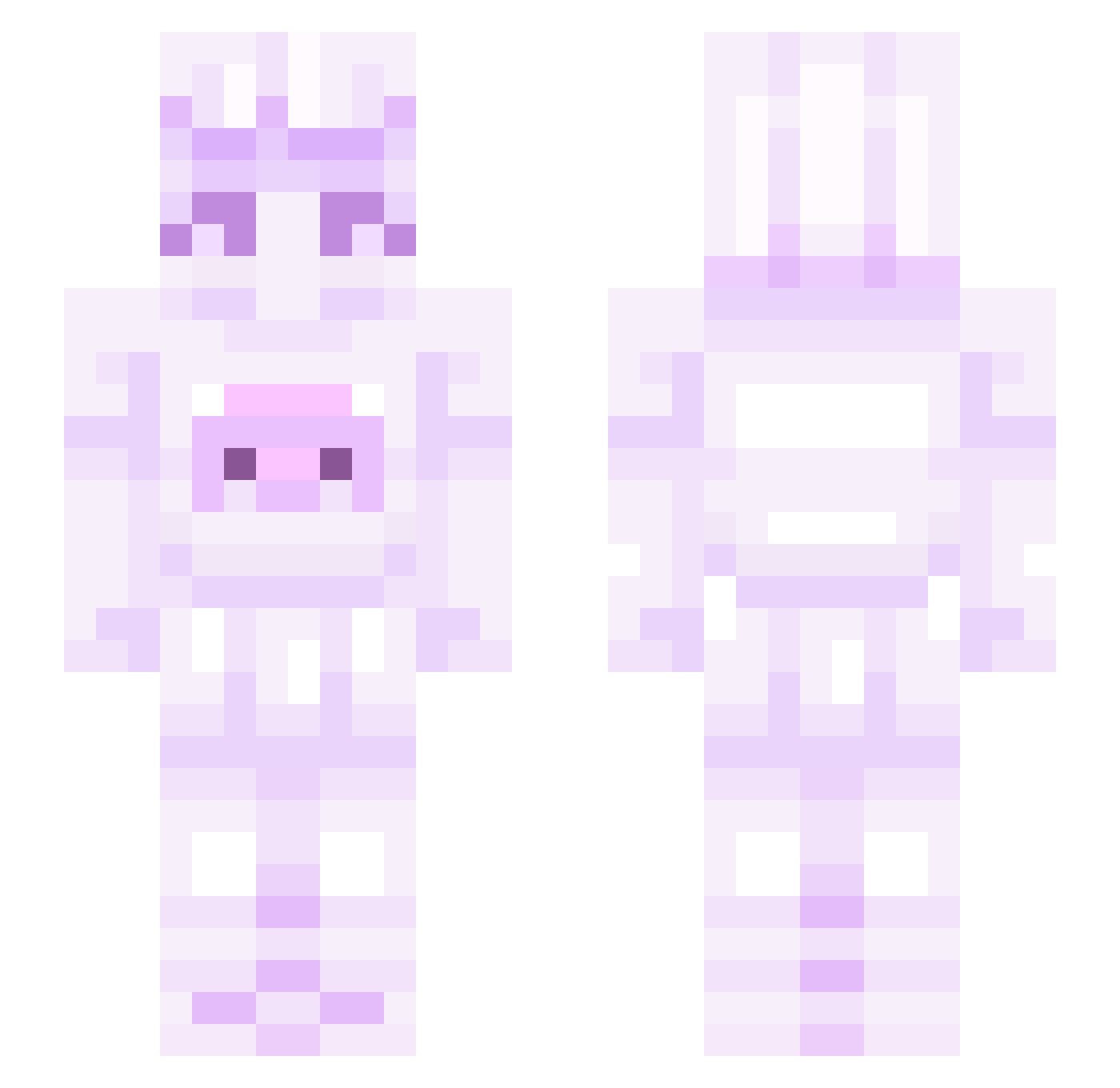 Heartbound Minecraft skin, front and back view