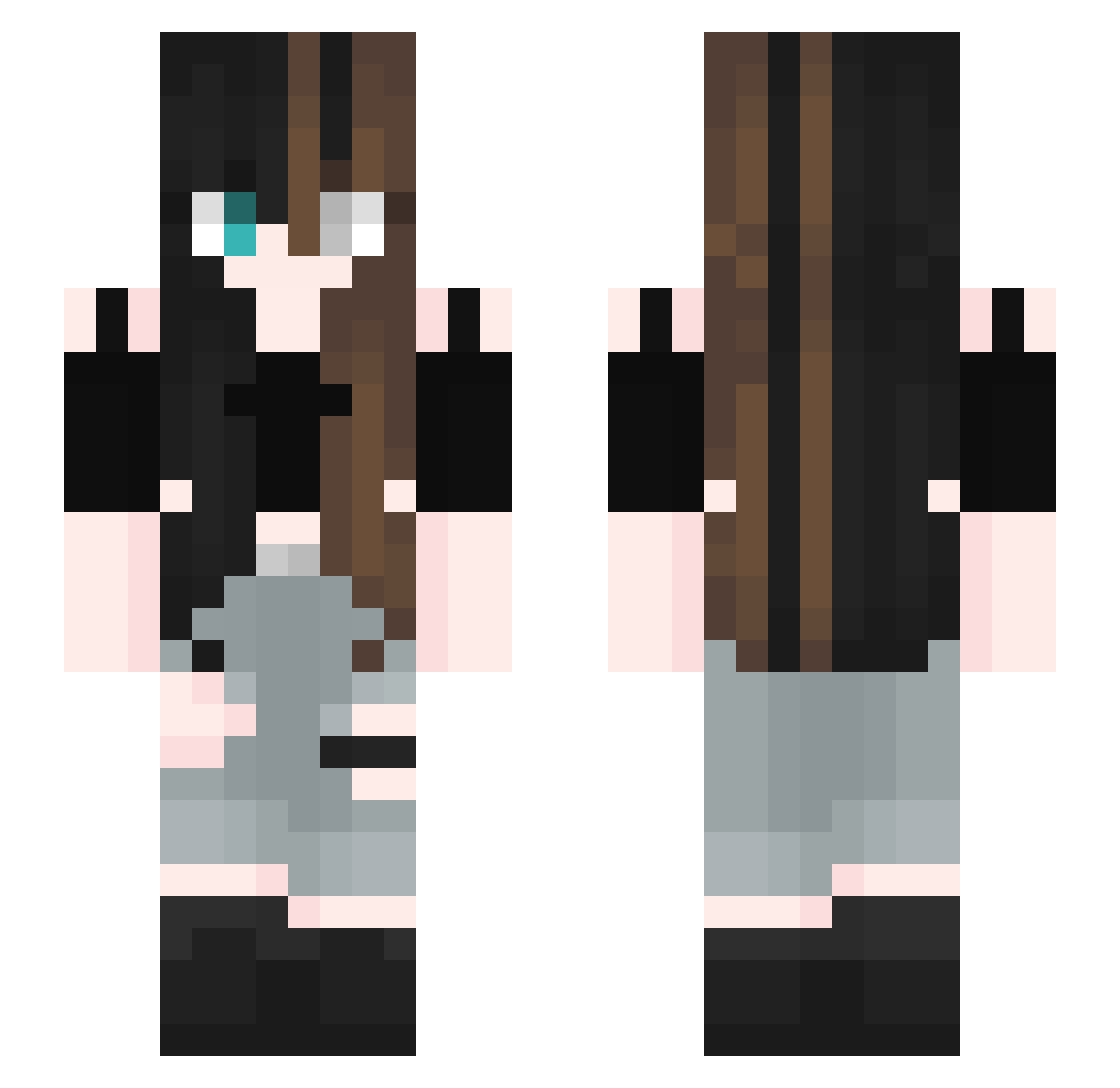 Niixxik Minecraft skin, front and back view