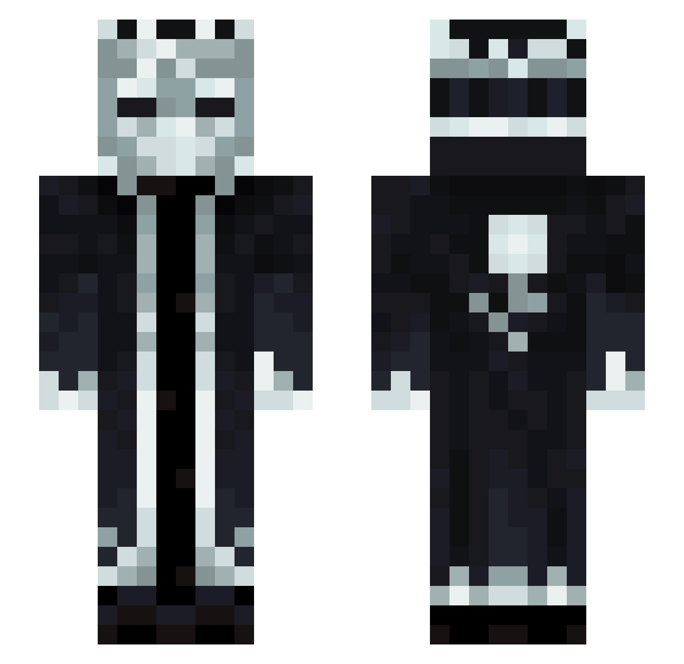Virulently Minecraft skin, front and back view