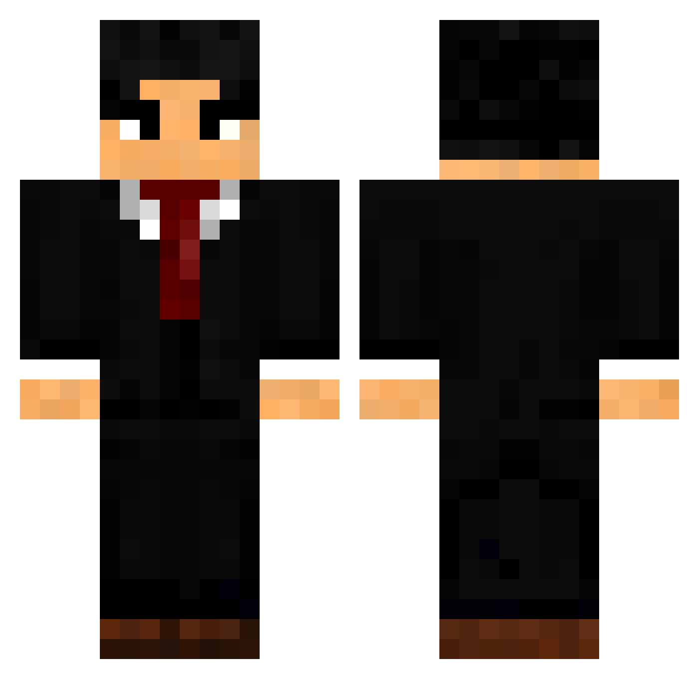 sebaasv Minecraft skin, front and back view