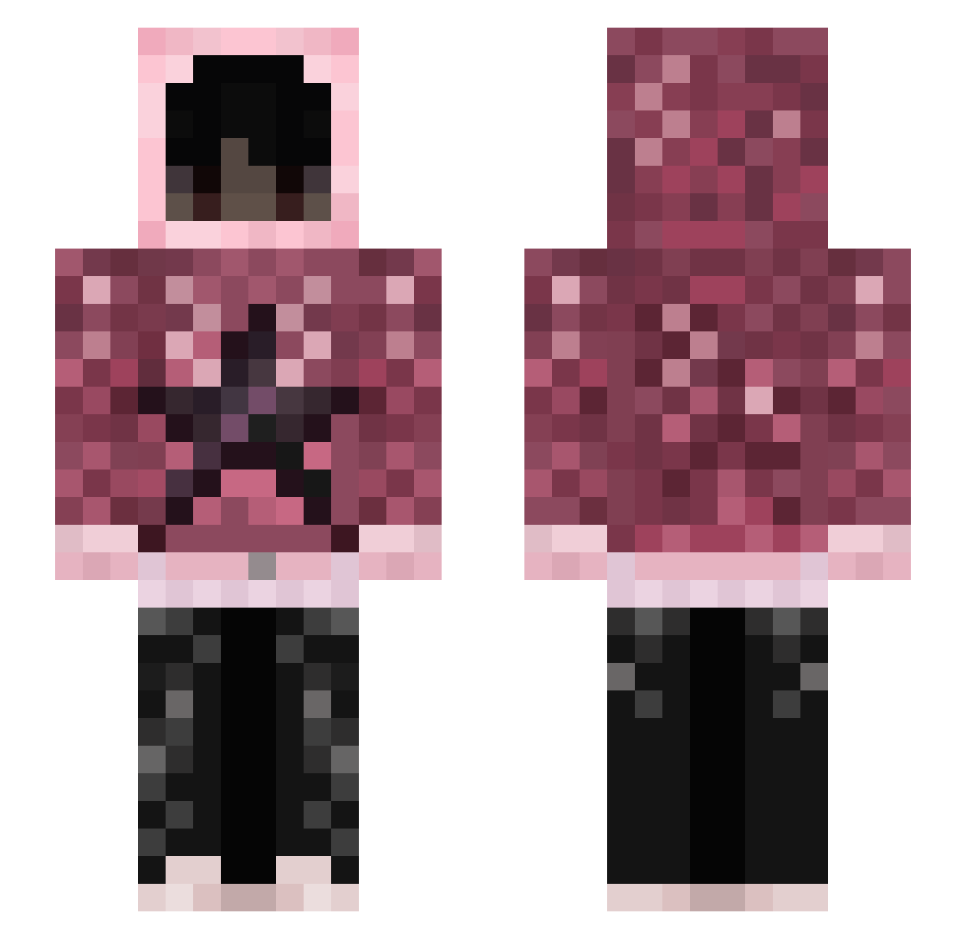 yussiihimself Minecraft skin, front and back view