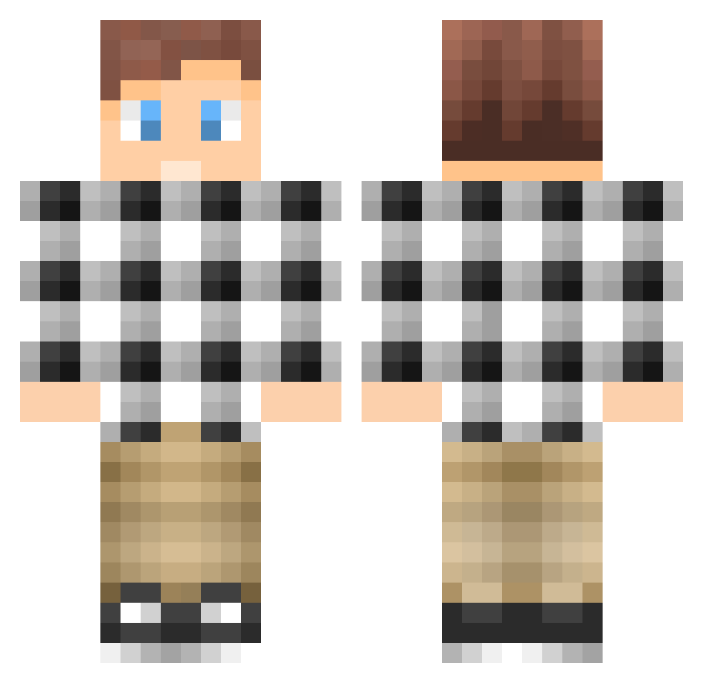 PsyKoKnight Minecraft skin, front and back view