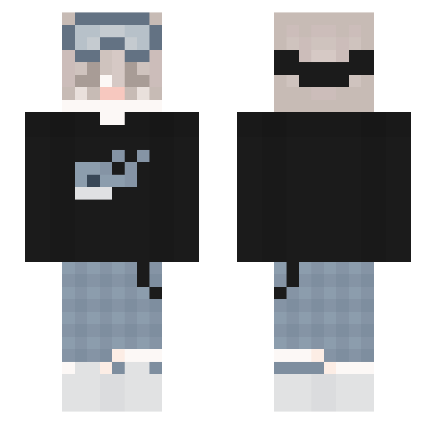 WhiteLotus580 Minecraft skin, front and back view