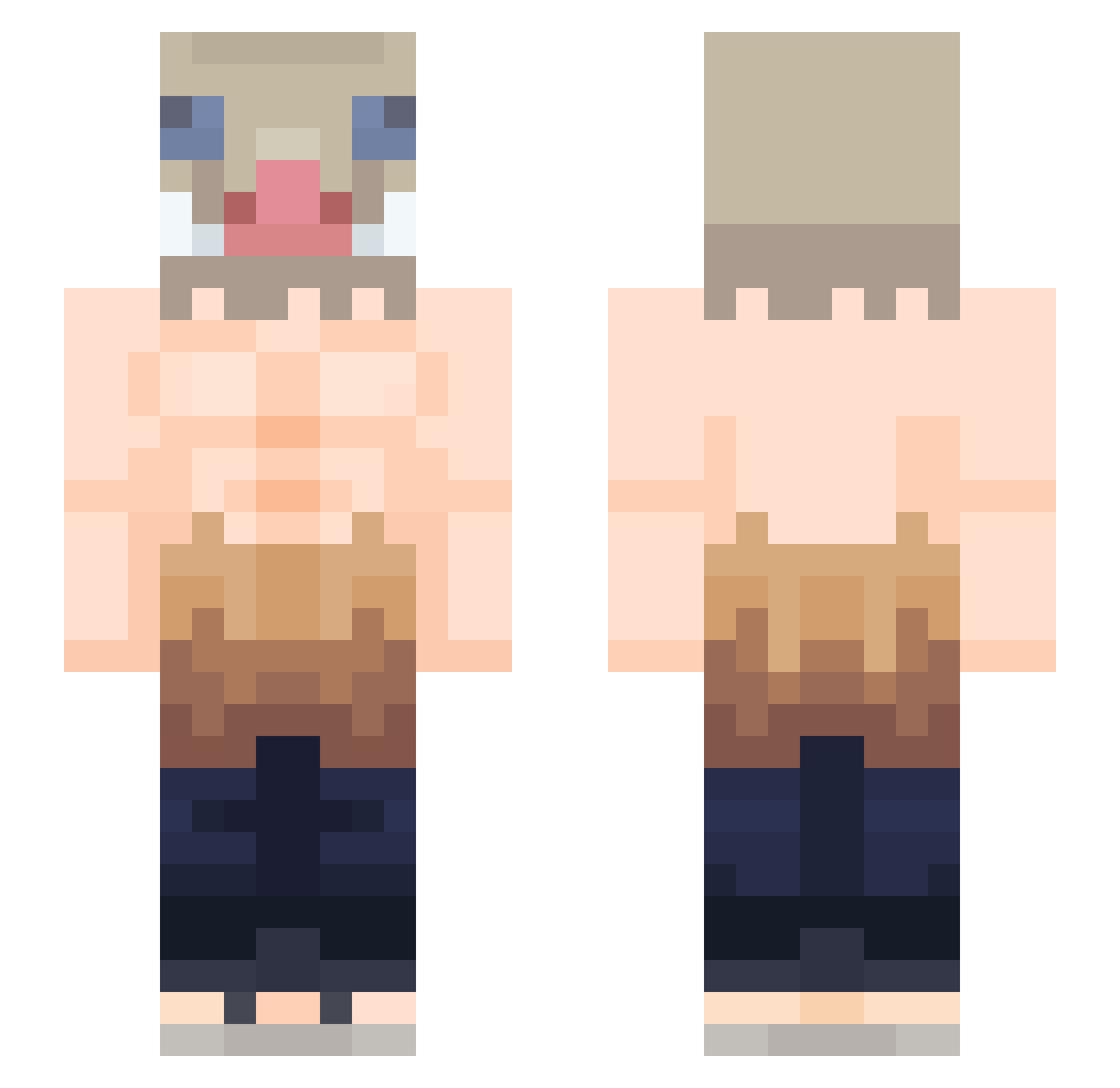 DawnAE86 Minecraft skin, front and back view