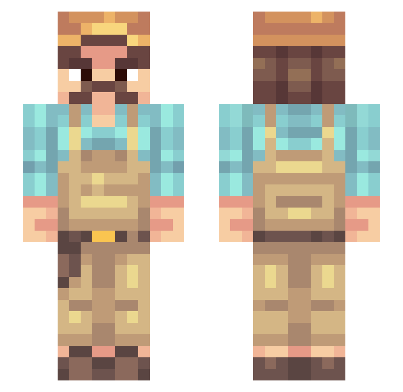 tade360 Minecraft skin, front and back view