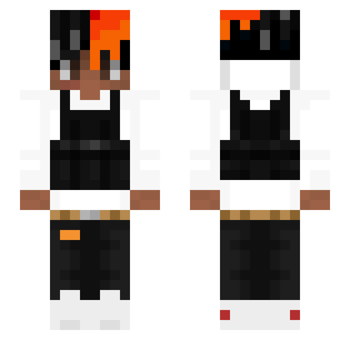 Righty75 Minecraft skin, front and back view