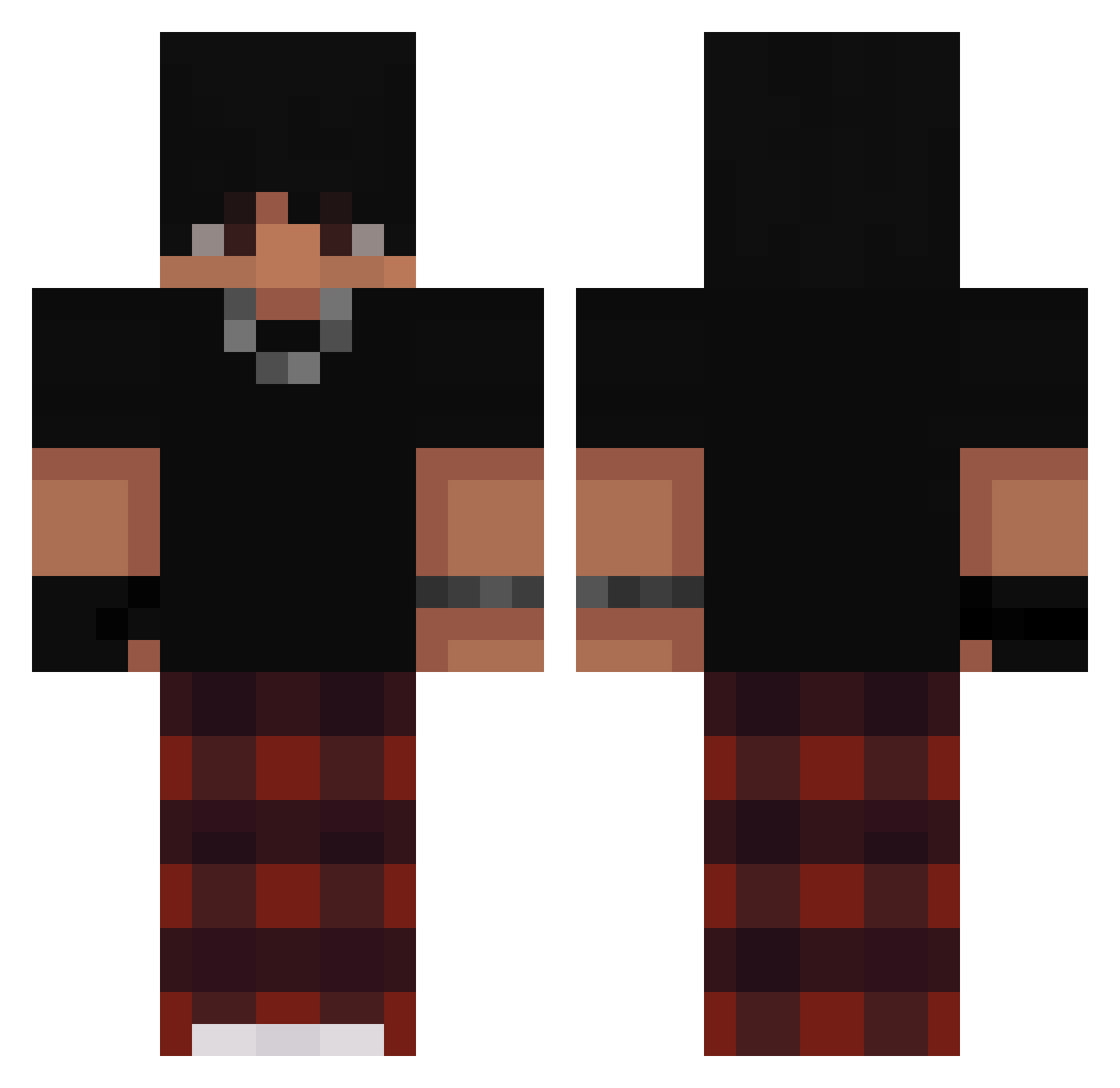 QBI_Fong Minecraft skin, front and back view