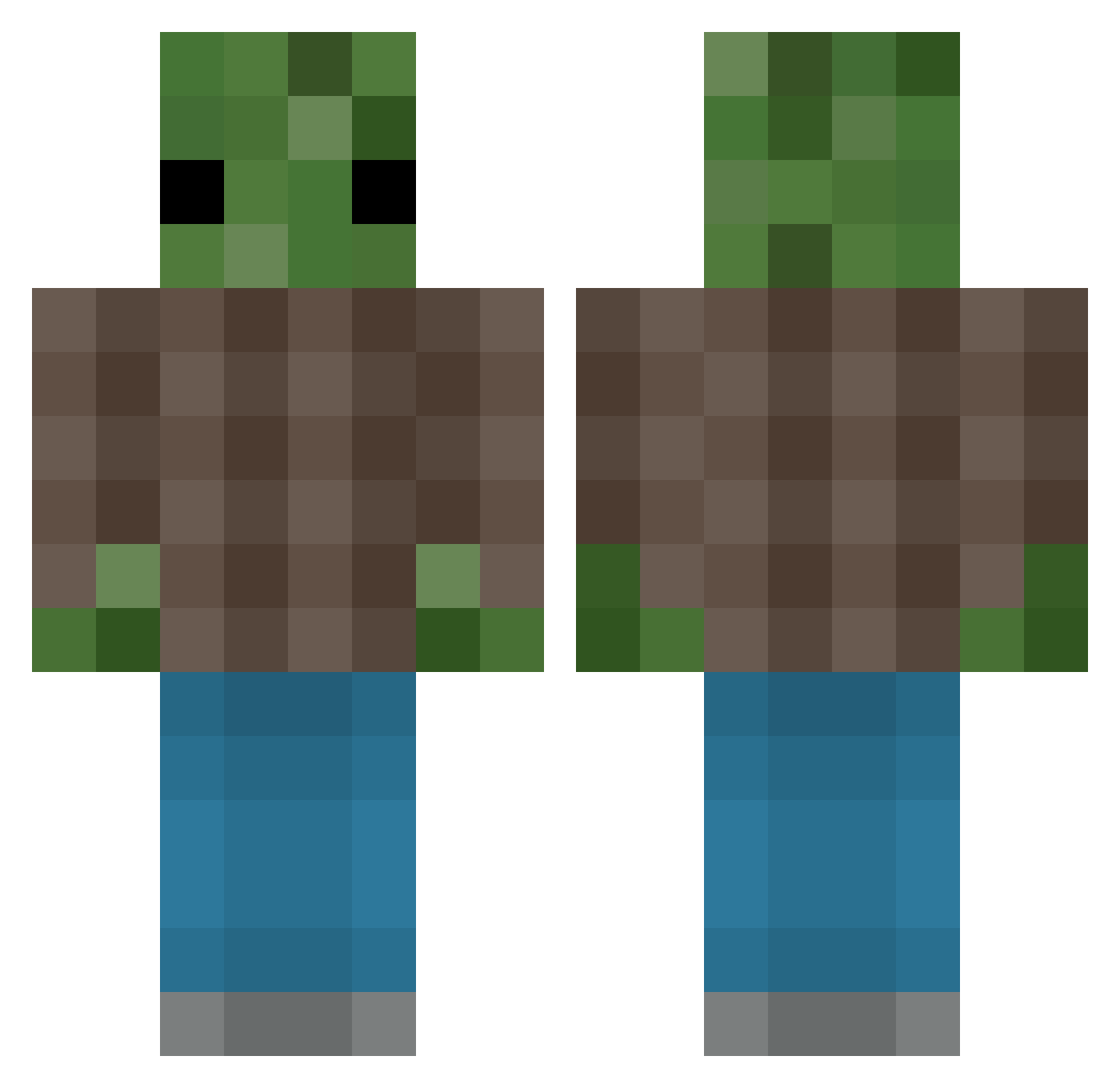 McnerneyJ Minecraft skin, front and back view