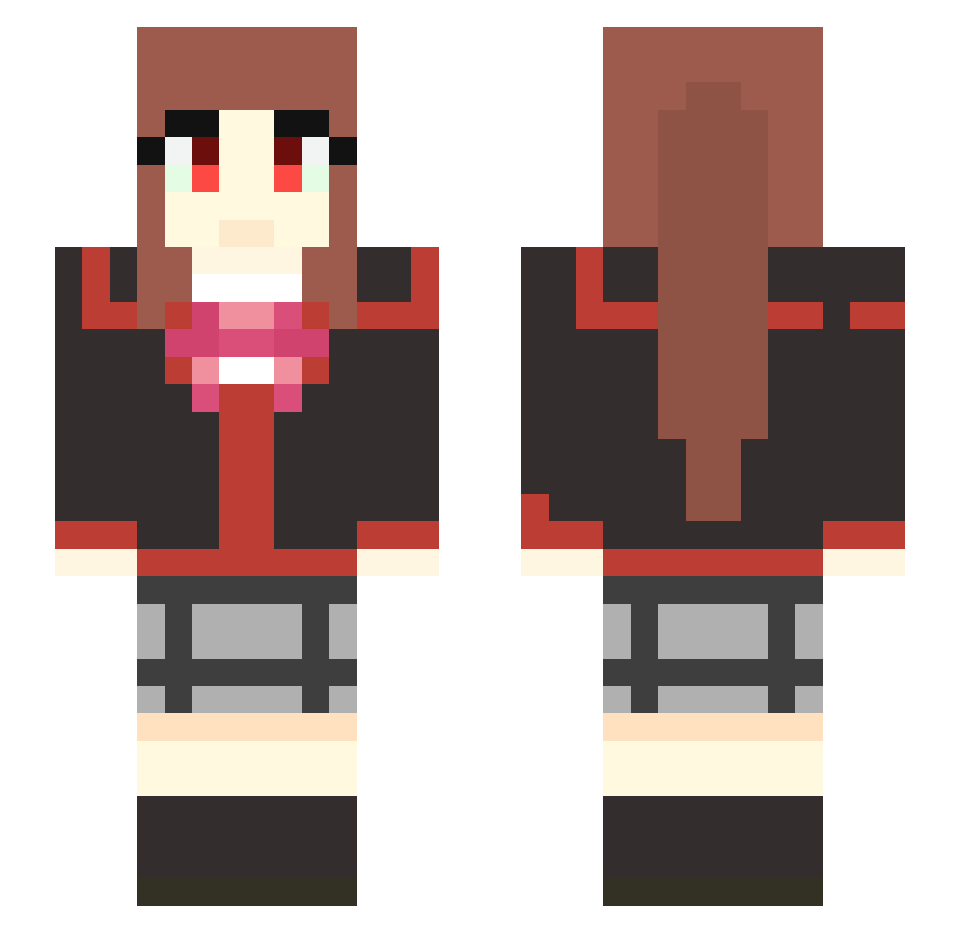 Rin Minecraft skin, front and back view