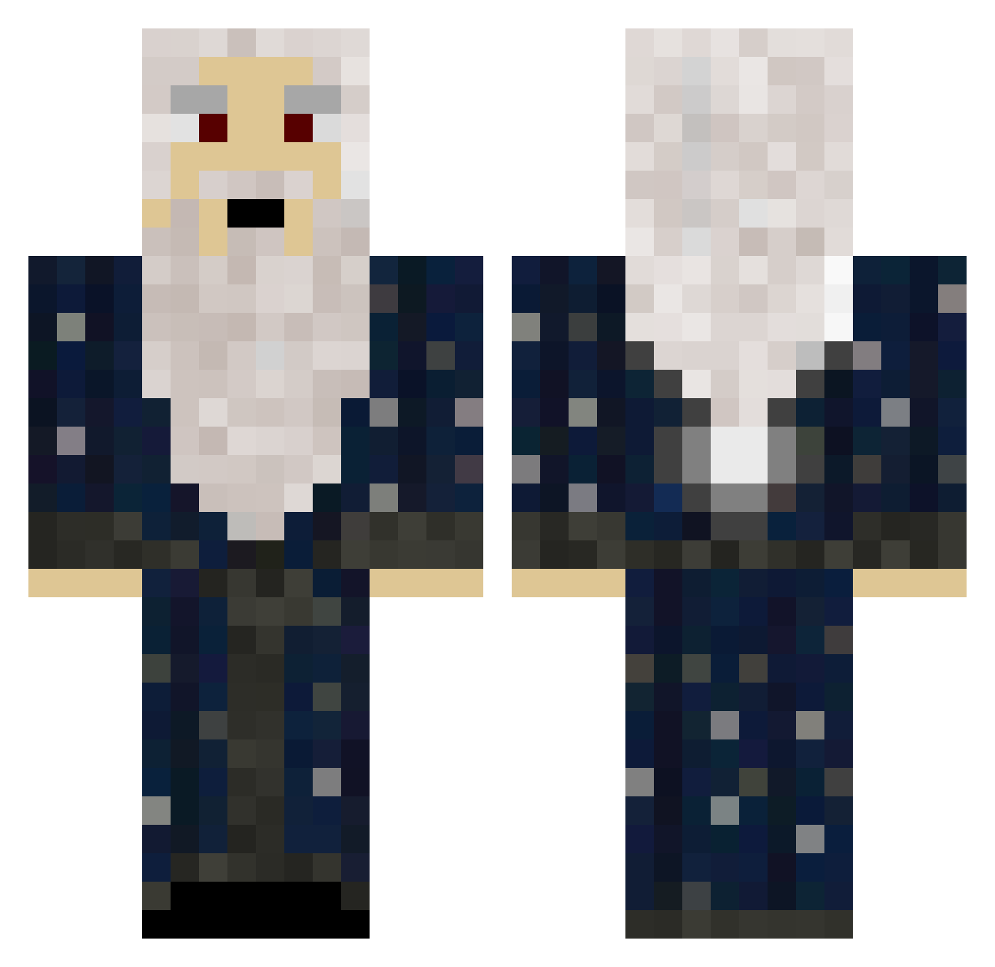Gold Minecraft skin, front and back view