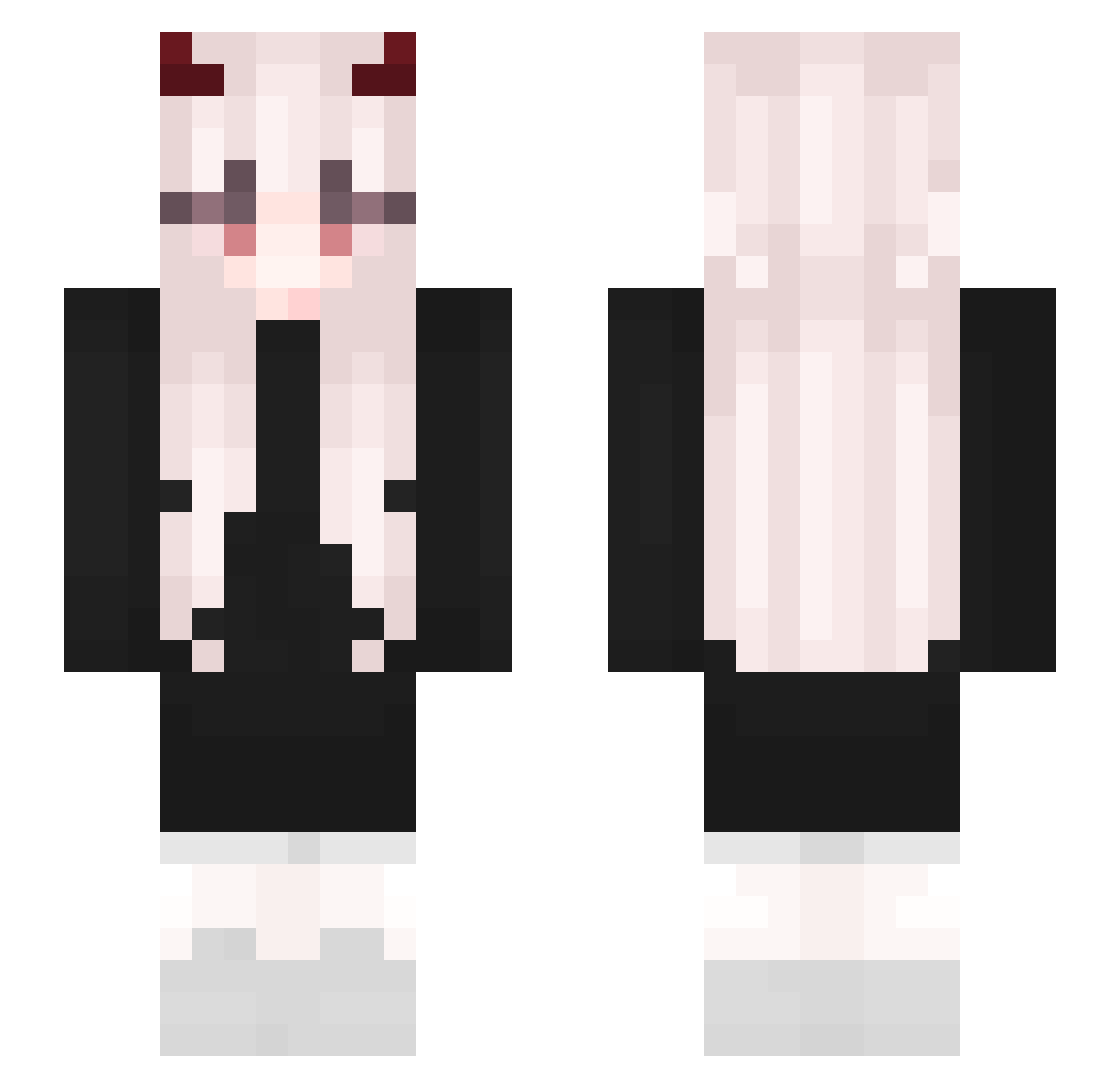 Ynei0 Minecraft skin, front and back view