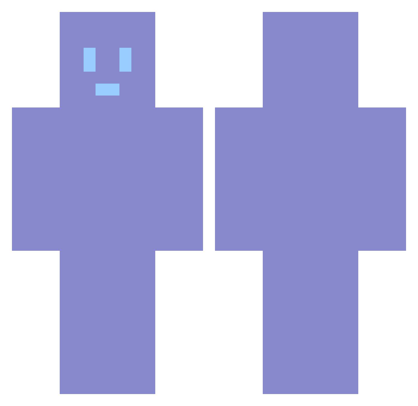 ryushingun Minecraft skin, front and back view