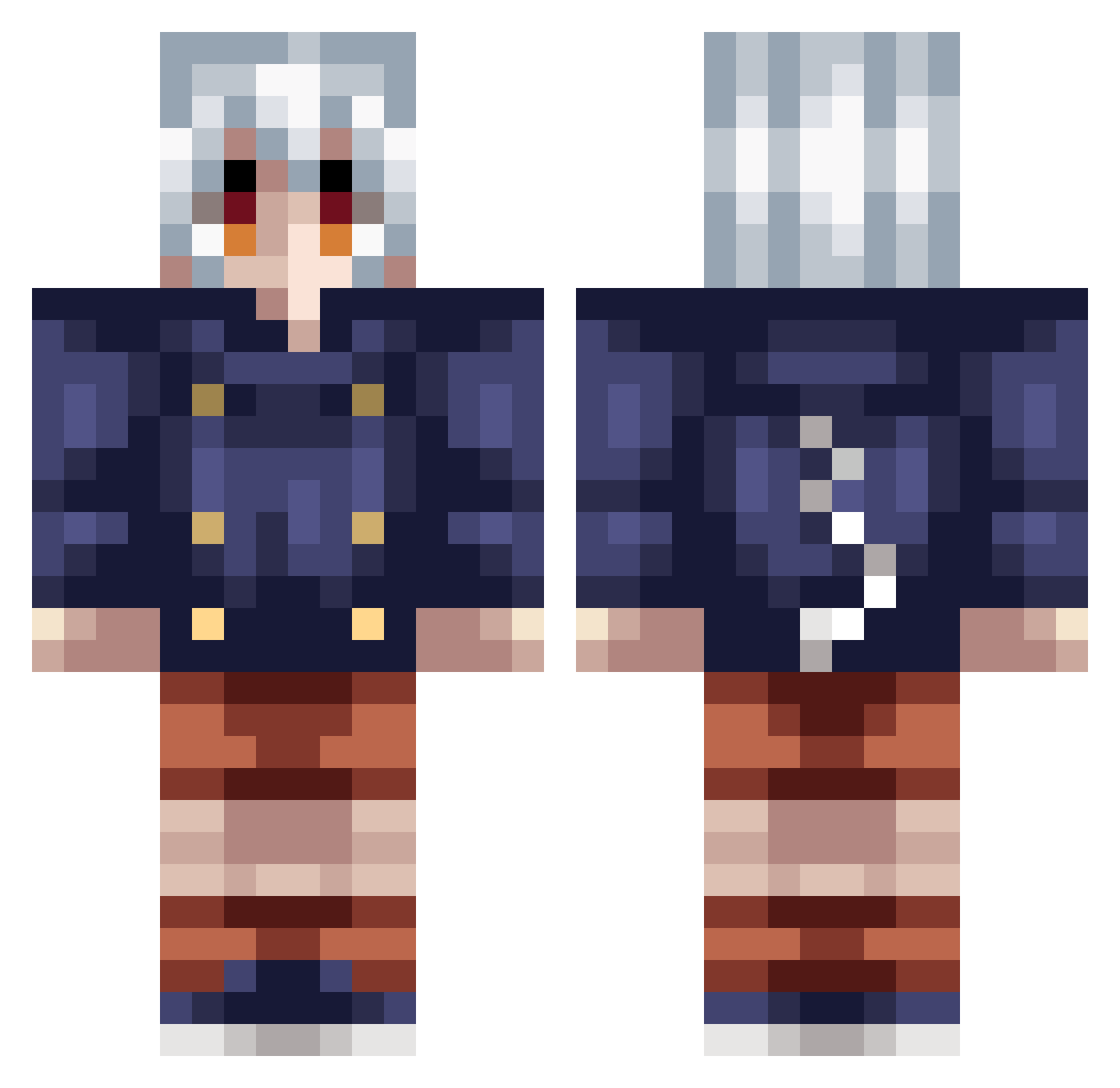 SamekoSab4 Minecraft skin, front and back view